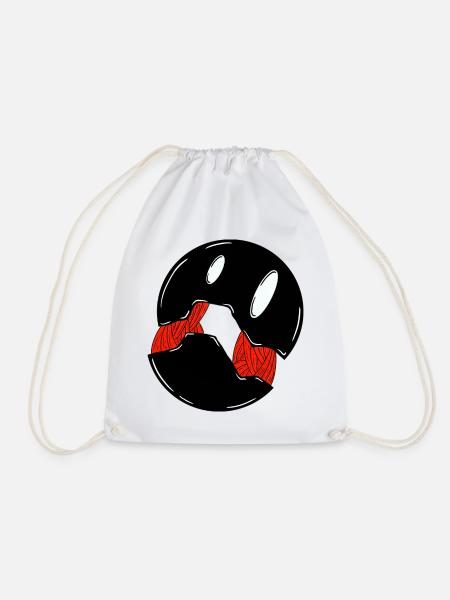 Süßer Halloween-Schädel mit Zuckerstangen - Turnbeutel - Weiß