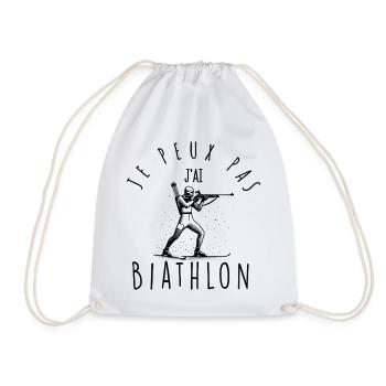 I can't I biathlon - Drawstring Bag - white - Front