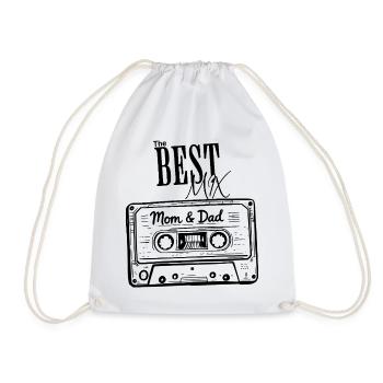 Vatertag Muttertag 80er Geschenk Best Mix - Turnbeutel - Weiß - Vorne