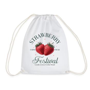 Erdbeeren Strawberry Festival Erdbeerfest Sommer - Turnbeutel - Weiß - Vorne