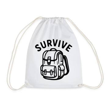 Survive - backpack - Drawstring Bag - white - Front
