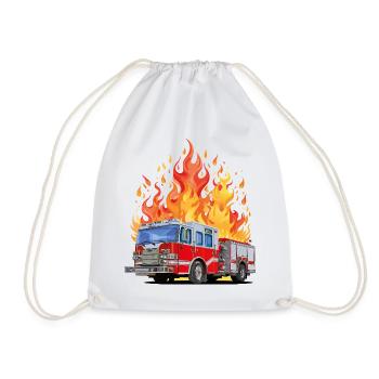 Fire brigade in action - Drawstring Bag - white - Front