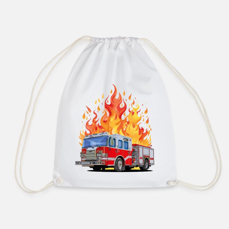 Fire brigade in action - Drawstring Bag - white