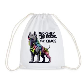 Neon Abyssal Dog Illustration - Drawstring Bag - white - Front