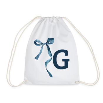 Monogramm g Geschenkidee - Turnbeutel - Weiß - Vorne
