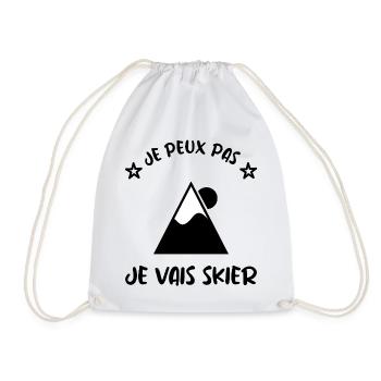 JE PEUX PAS. SKI. MONTAGNE. RAQUETTE. SNOW. SNOW - Sac de sport léger - blanc - Devant