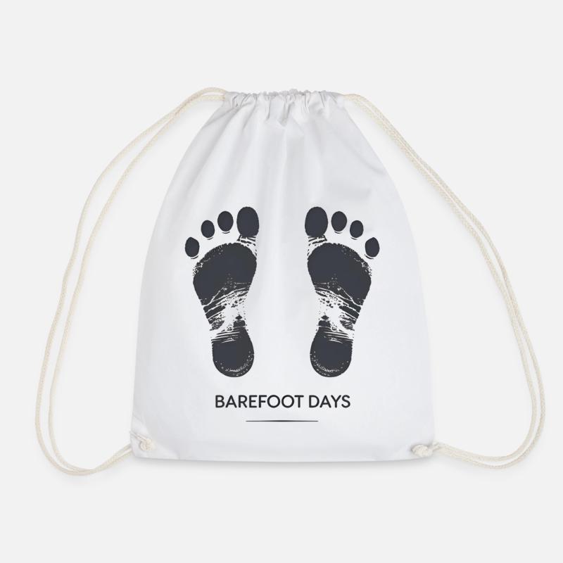 Barefoot days - Drawstring Bag - white