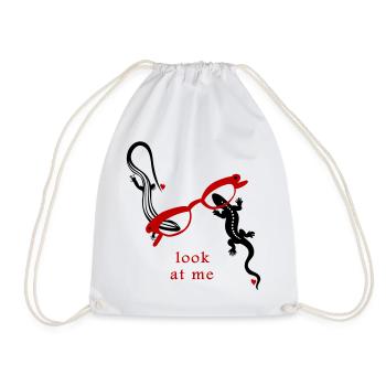 Lézards avec des lunettes Regardez-moi - Sac de sport léger - blanc - Devant