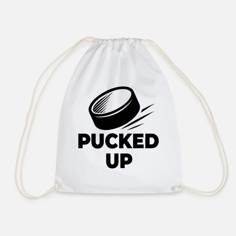 PUCKED-UP logo - Drawstring Bag - white