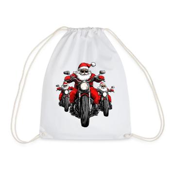 Motorradfahrer Christmas - Turnbeutel - Weiß - Vorne