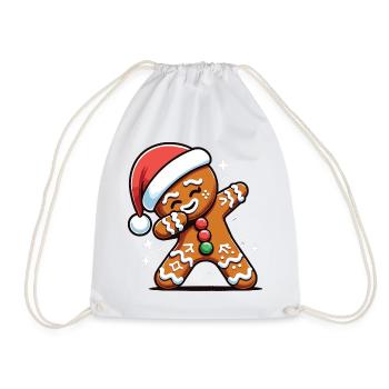 Dabbing Weihnachts Lebkuchen Dab Weihnachten - Turnbeutel - Weiß - Vorne
