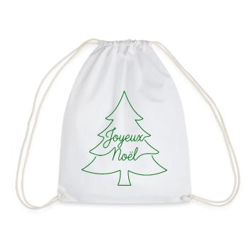 Joyeux Noël Tannenbaum Frankreich Weihnachtsdesign - Turnbeutel - Weiß - Vorne