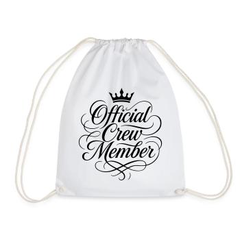 crew member - Drawstring Bag - white - Front