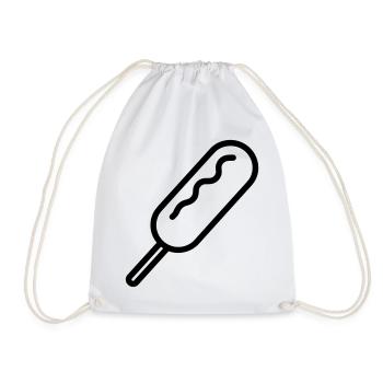 corn dog - Drawstring Bag - white - Front