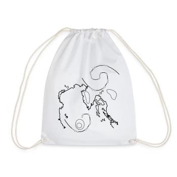 Nautical Map, Weather Map, Map of the Waterway, Tons - Drawstring Bag - white - Front