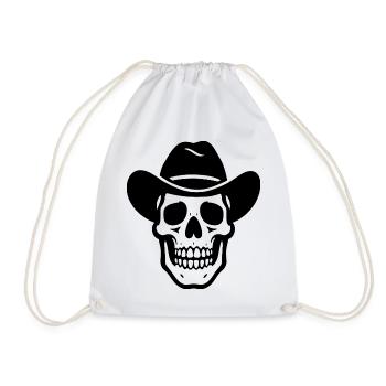 Cowboy Totenkopf - Turnbeutel - Weiß - Vorne