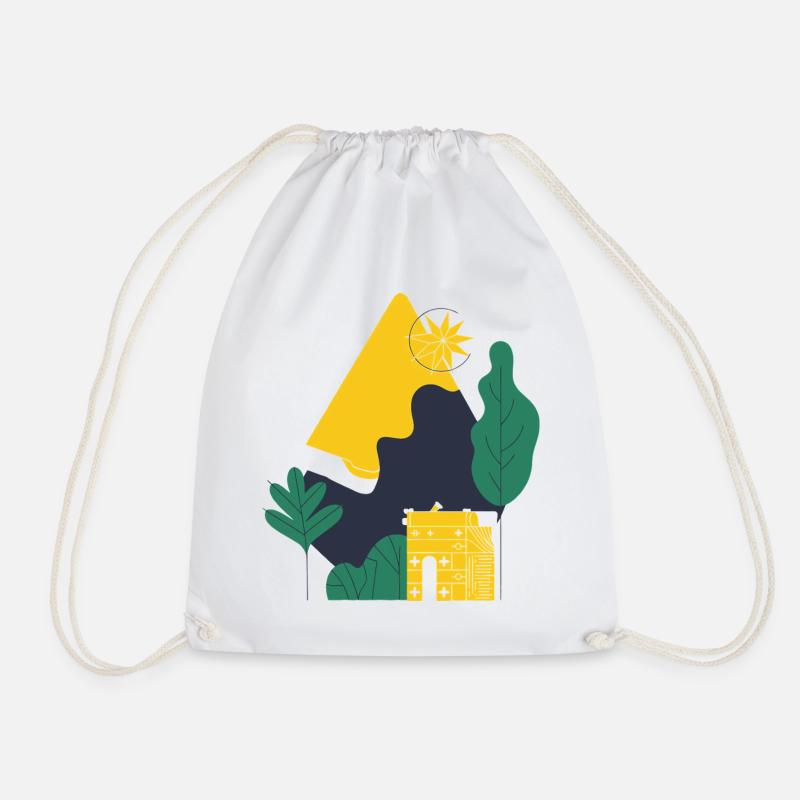 Abstract Desert Landscape - Drawstring Bag - white