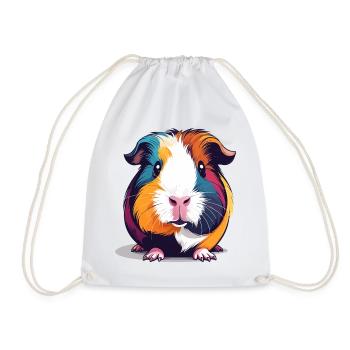 Colorful Guinea Pig Pop Art Illustration - Drawstring Bag - white - Front