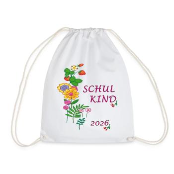 Schulkind  2026 - Turnbeutel - Weiß - Vorne