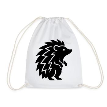 hedgehog - Drawstring Bag - white - Front