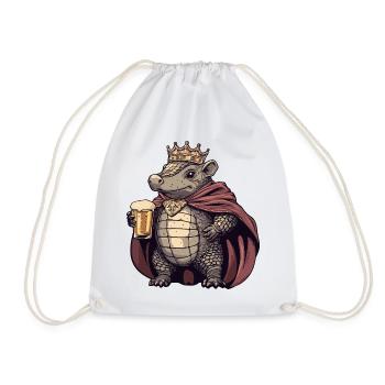 Armadillo Beer King - Drawstring Bag - white - Front