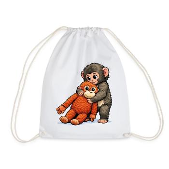 Bébé Singe Coup de Poing - Sac de sport léger - blanc - Devant