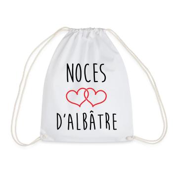 Alabaster Wedding 75 Years of Marriage - Drawstring Bag - white - Front