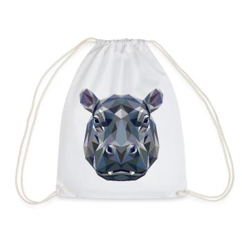 Nilpferd Flusspferd Mama Hippopotamus Cooles Hippo - Drawstring Bag - white - Front