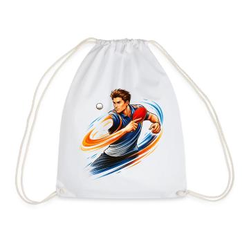 Table Tennis Shirt Spin Topspin Ping Pong - Drawstring Bag - white - Front