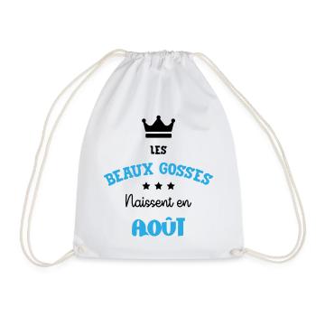 Cadeau naissance bébé garçon Août Beaux Gosses BG - Sac de sport léger - blanc - Devant