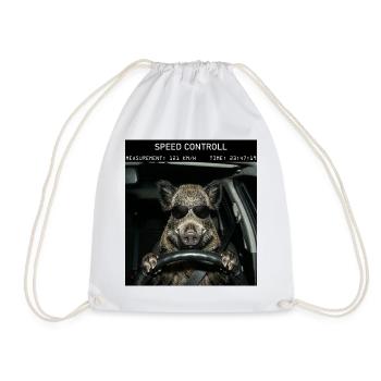 Wild boar speed control - Drawstring Bag - white - Front