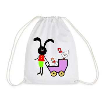 Rabbit Bunny Easter Chickens Kids - Drawstring Bag - white - Front