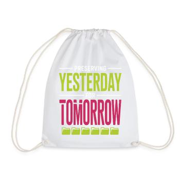 Preserving Yesterday for Tomorrow - Drawstring Bag - white - Front