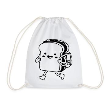 Kawaii-Sandwich - Turnbeutel - Weiß - Vorne