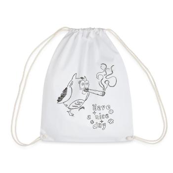 Hibou confus – Bonne journée - Sac de sport léger - blanc - Devant