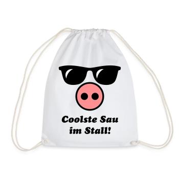 Coolste Sau Im Stall! (Cool) - Turnbeutel - Weiß - Vorne