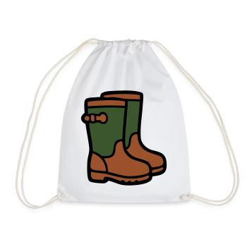 Rubber boots Gardening Muddy weather Rain - Drawstring Bag - white - Front