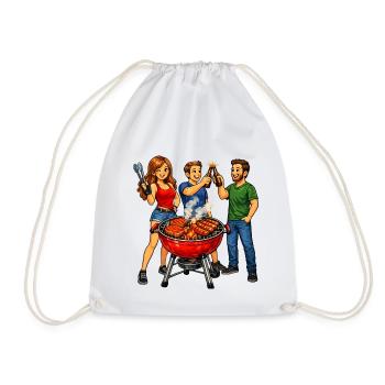 Barbecue entre amis - Sac de sport léger - blanc - Devant