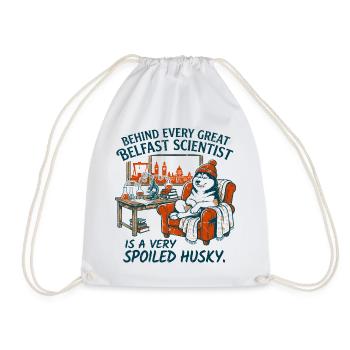 Scientifique de Belfast et husky très gâté - Sac de sport léger - blanc - Devant