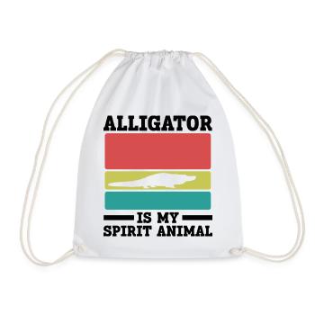 Alligator Vintage Spirit Animal - Turnbeutel - Weiß - Vorne