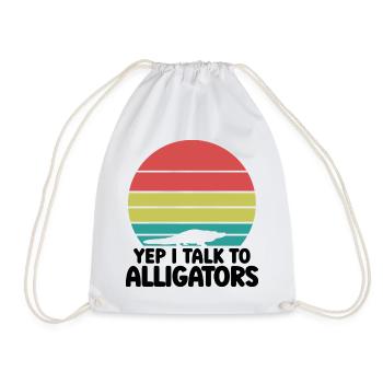 Alligator Silhouette Retro - Turnbeutel - Weiß - Vorne