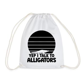 Alligator Silhouette - Turnbeutel - Weiß - Vorne