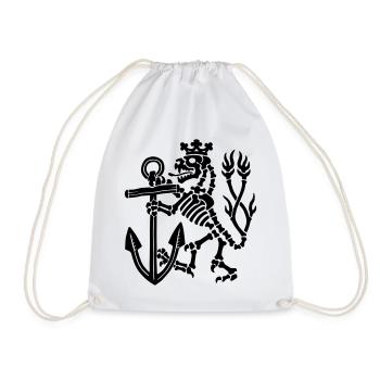 Löwe_black - Drawstring Bag - white - Front