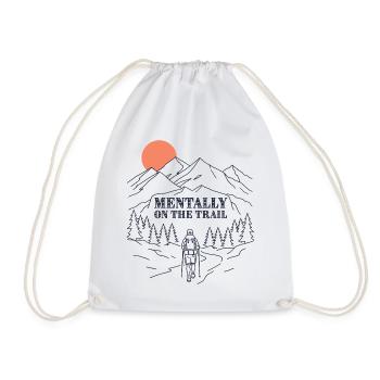 Mountains - Mentally on the Trail - Drawstring Bag - white - Front