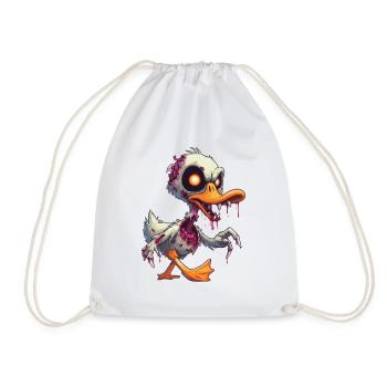 Zombie Ente - Turnbeutel - Weiß - Vorne