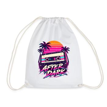 After Dark Retro 80er Synthwave Design - Turnbeutel - Weiß - Vorne