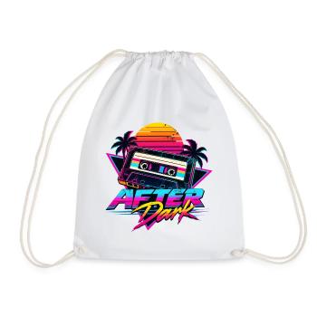 After Dark 80er Retro Synthwave - Turnbeutel - Weiß - Vorne