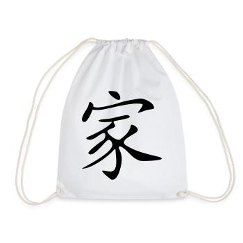 Family Kanji - Drawstring Bag - white - Front