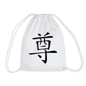 Respekt - Kanji - Turnbeutel - Weiß - Vorne