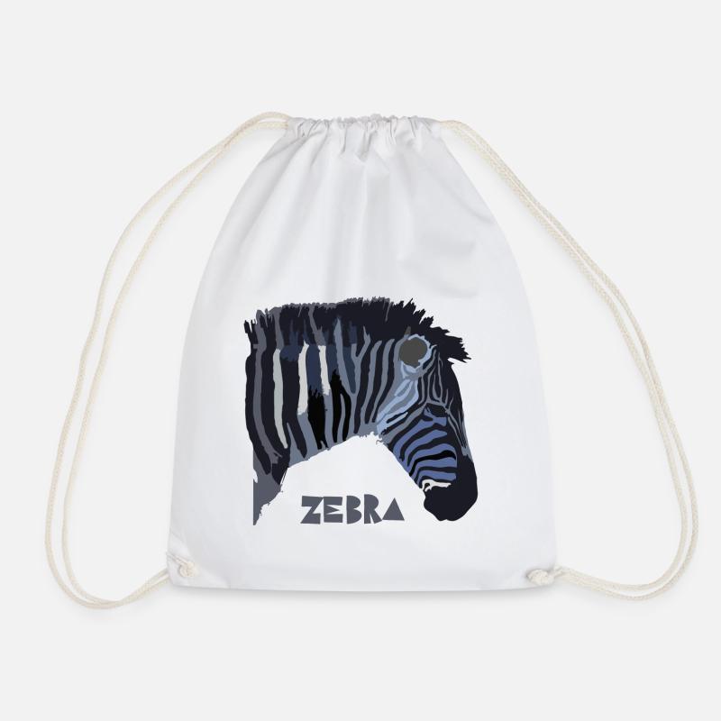 zebra - Drawstring Bag - white